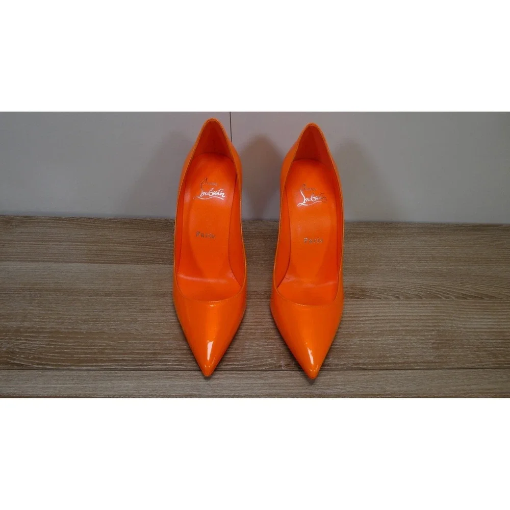 Christian Louboutin So Kate 120 Patent Leather Lin Fluo Orange Size 36.5 - NEW - Picture 2 of 7
